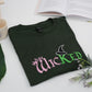 Wicked Halloween Custom Sweatshirt - Embroidered Witch Crown Pink Hoodie - Halloween Gift