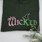 Wicked Halloween Custom Sweatshirt - Embroidered Witch Crown Pink Hoodie - Halloween Gift