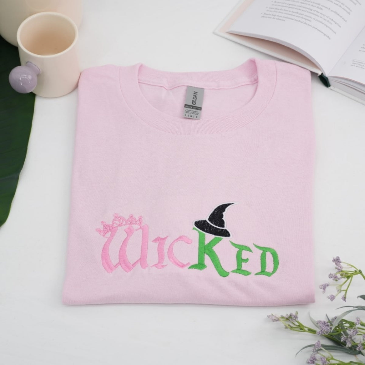 Wicked Halloween Custom Sweatshirt - Embroidered Witch Crown Pink Hoodie - Halloween Gift