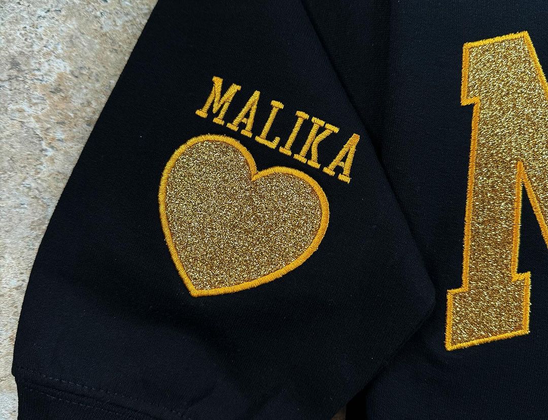 Custom Embroidered Applique Glitter Mama Sweatshirt