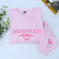 Custom Bridesmaid Sweatshirt, Embroidered Maid of Honor Sweatshirt,  Bridal Shower Gift Ideas For Bride