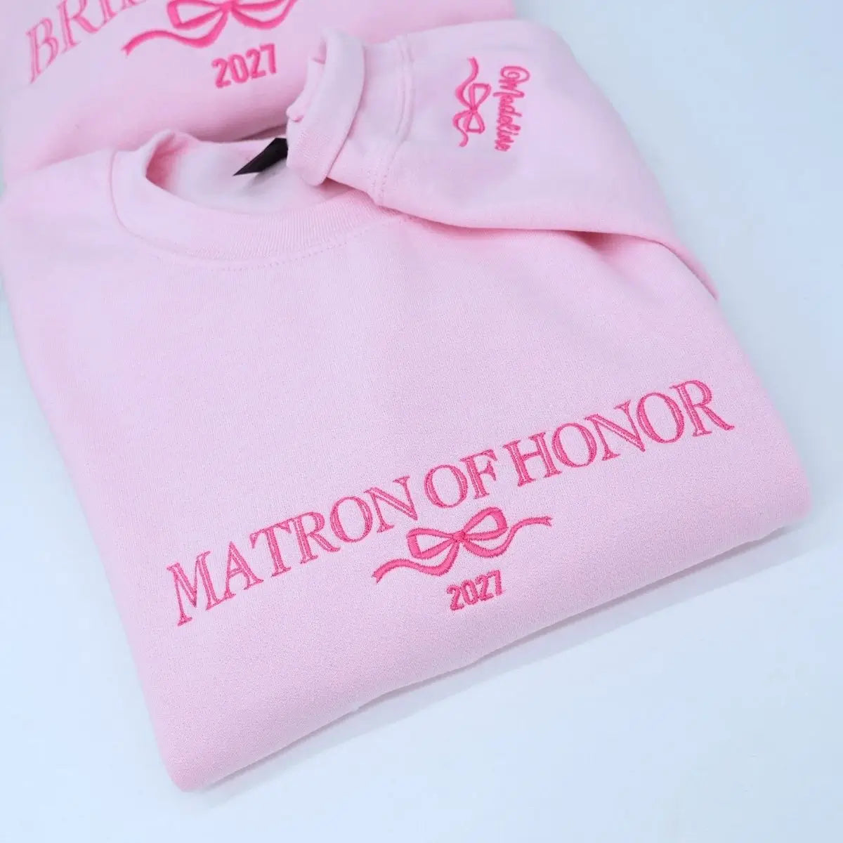 Custom Bridesmaid Sweatshirt, Embroidered Maid of Honor Sweatshirt,  Bridal Shower Gift Ideas For Bride
