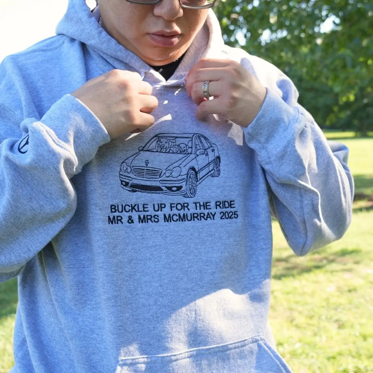 Custom Car from Photo, Embroidered Sweatshirt, Hoodie, Car Guy Gifts