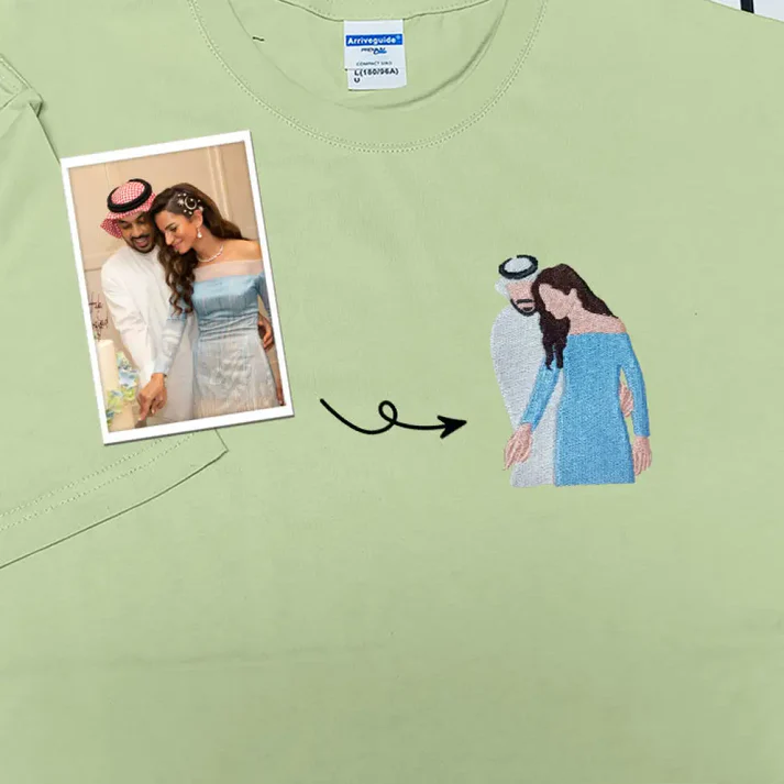 Custom Couple Birthday Photo Sweatshirt Hoodie | Colorful Embroidered Personalized Couple Gift