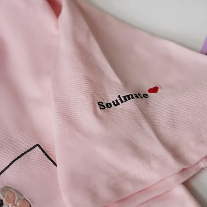 Customized embroidered T-shirts for couples