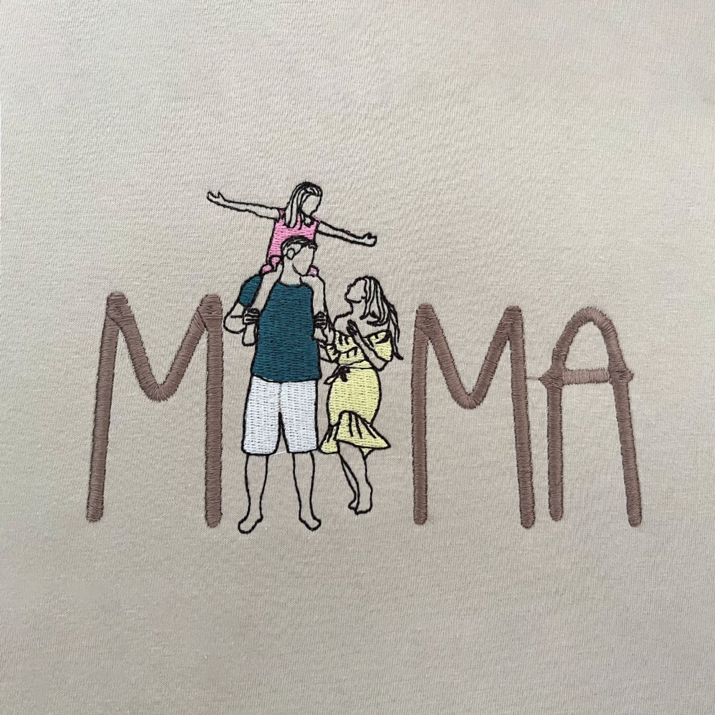 Custom Portrait from Photo Sweatshirt Embroidered Mama Hoodie
