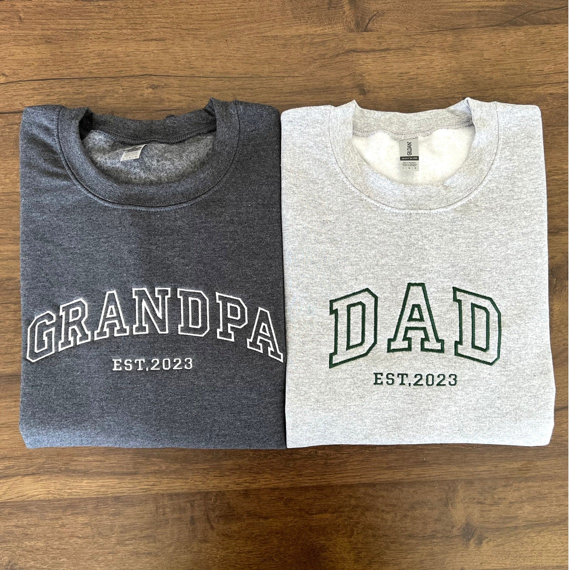 Custom embroidered sweatshirt with your child's name on the sleeve