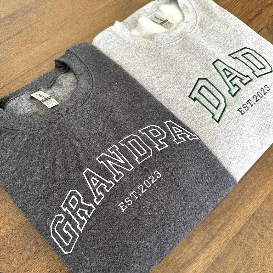 Custom embroidered sweatshirt with your child's name on the sleeve