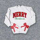 Personalized Green/Red Merry Christmas Bow Side Sweatshirt