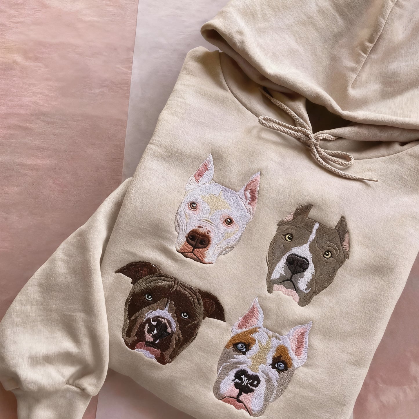 Custom Pet Portrait Embroidered Sweatshirt, Hoodie, Custom Pet Picture
