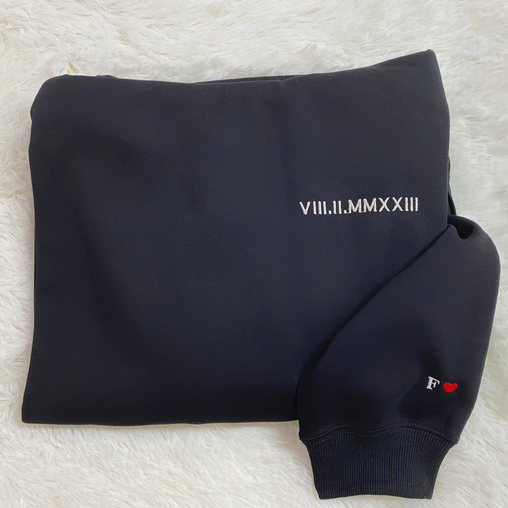 Personalized Roman Numeral Embroidered Sweatshirt