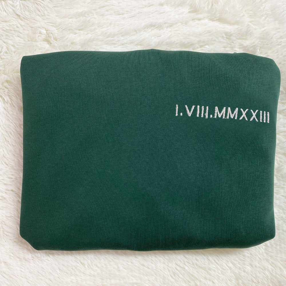 Personalized Roman Numeral Embroidered Sweatshirt