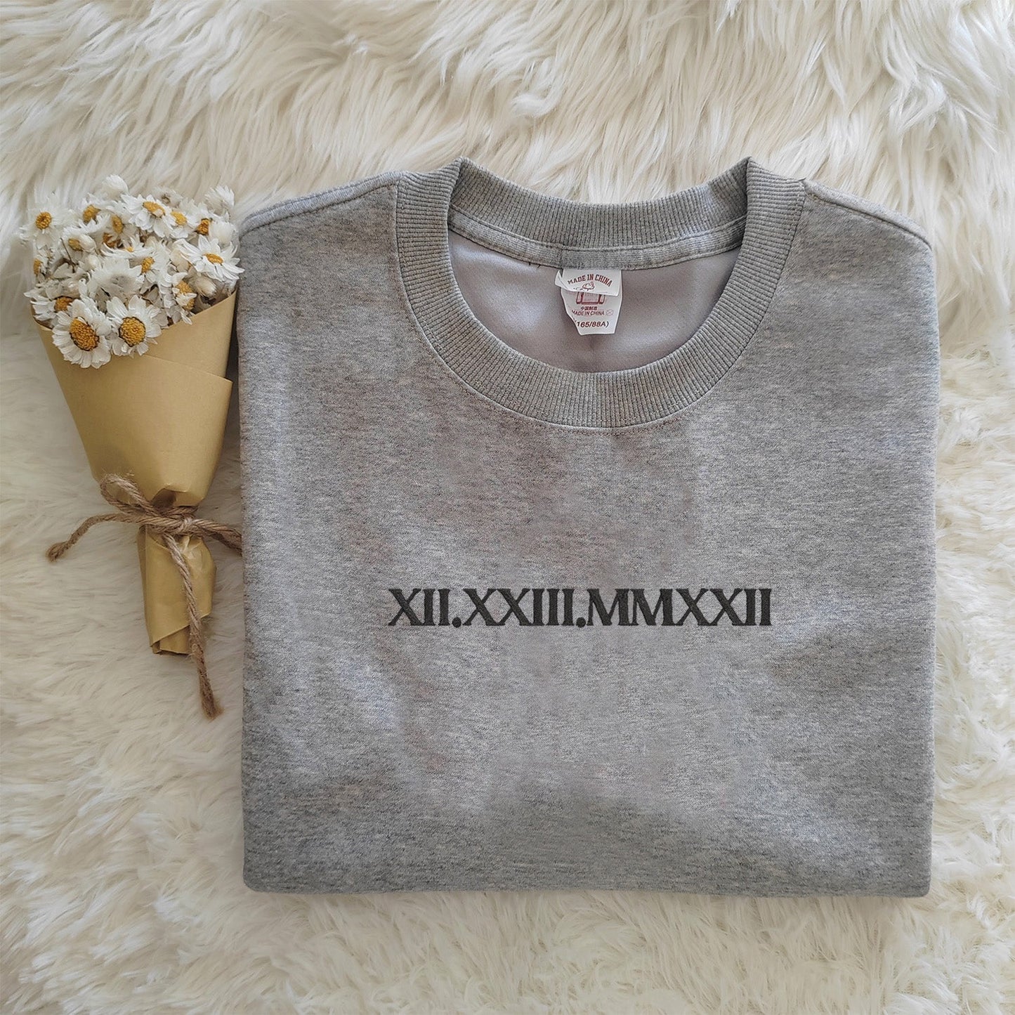 Roman Numeral Embroidered Custom Hoodie