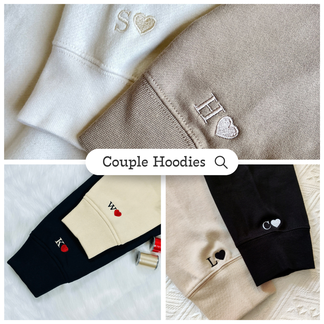 Custom Embroidered Couples Portrait Sweatshirt, Custom Embroidery from Photo Couple Hoodie, Perfect Couple Gift